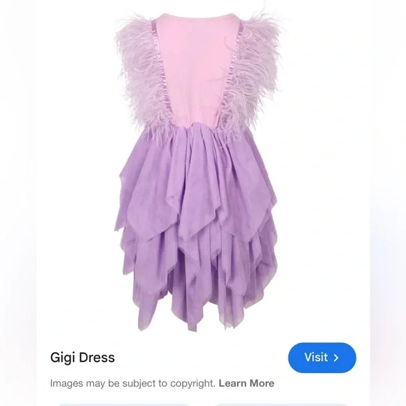LOLA & the boys pink size 6-7 Feathered Tulle Dress - Picture 2 of 3
